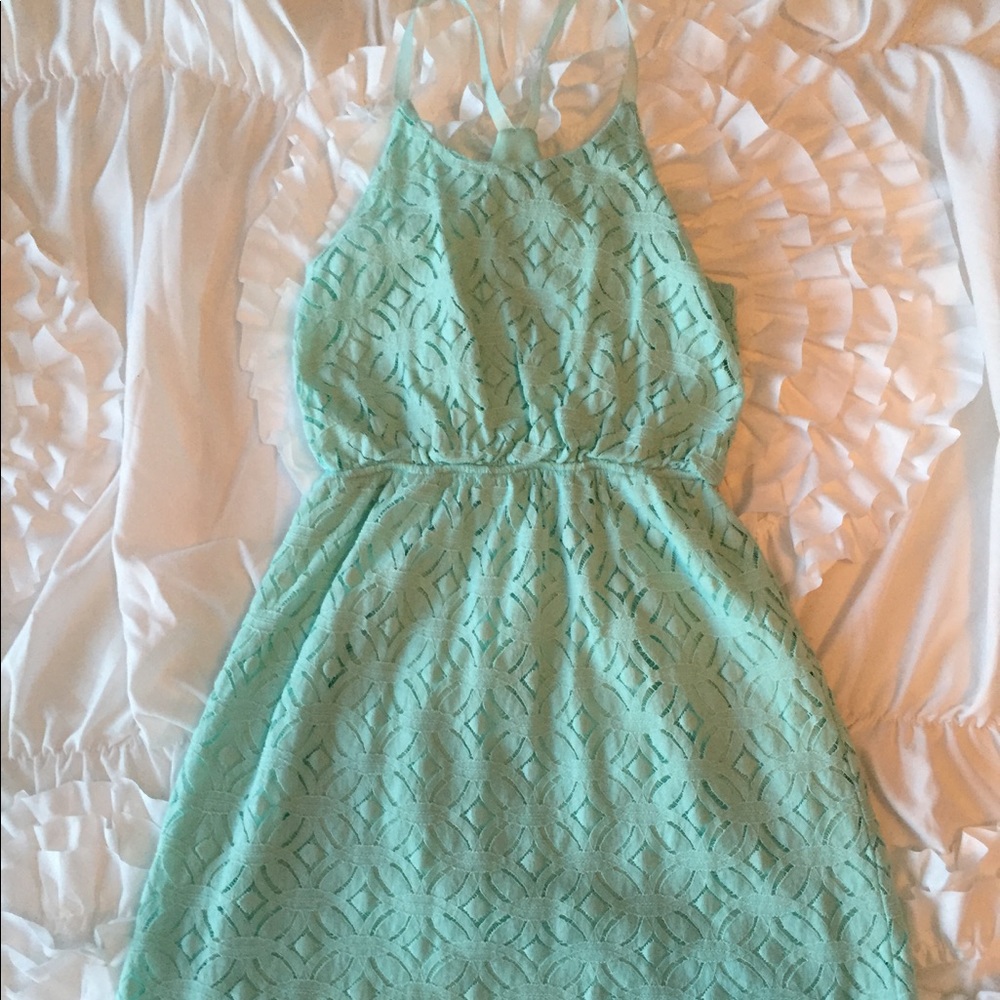 Soprano lace t-strap dress